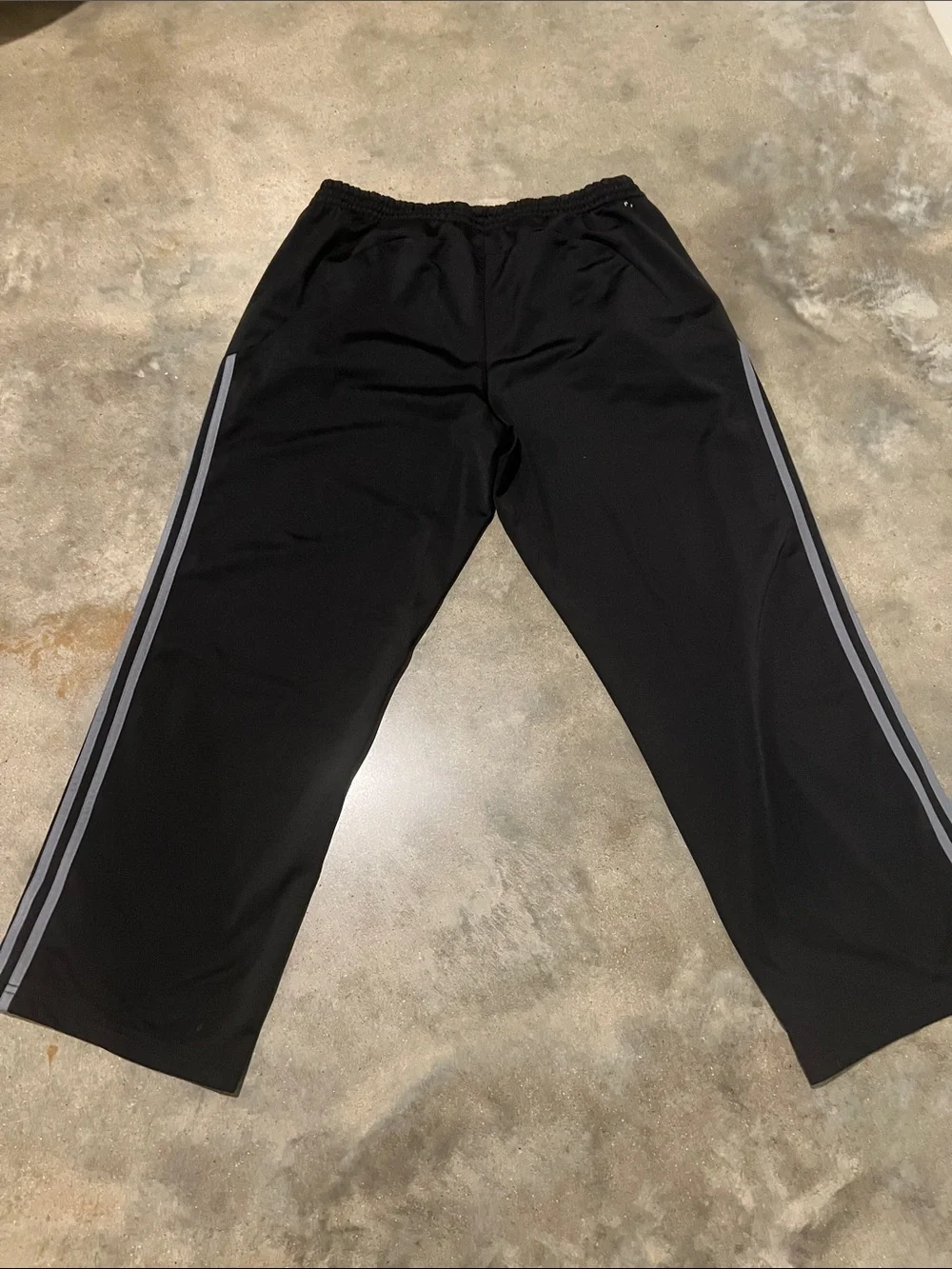 adidas Black Track Pants with Silver Stripes